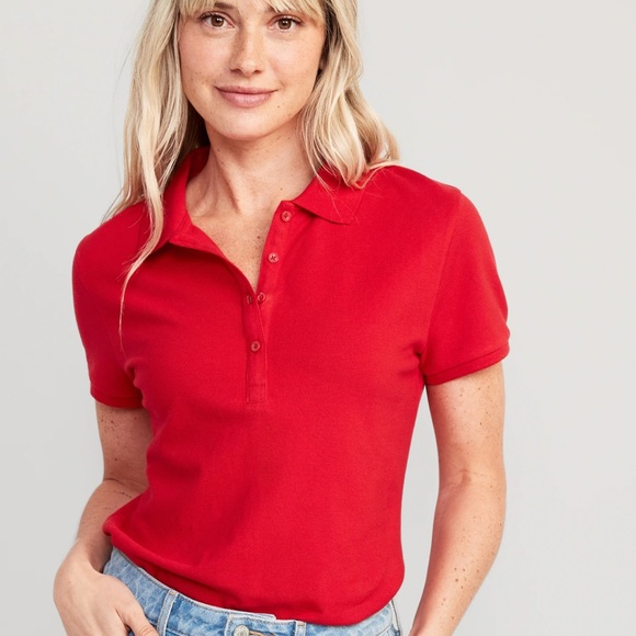 NWT OLD NAVY Uniform Pique Polo Color: Robbie Red SIZE MEDUIM - Picture 2 of 4